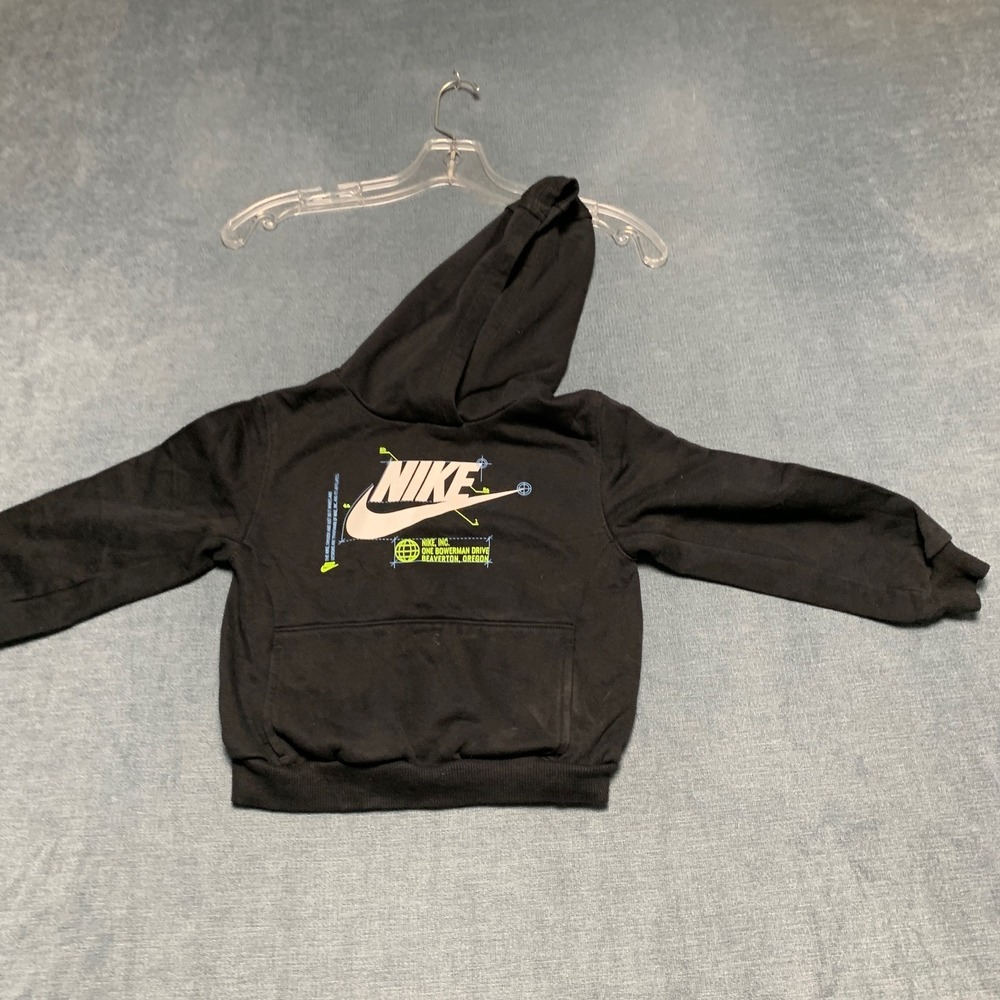 Nike Sportswear One Bowerman Drive Hoodie Kids 4T Black Fleece Lined Swoosh Logo
